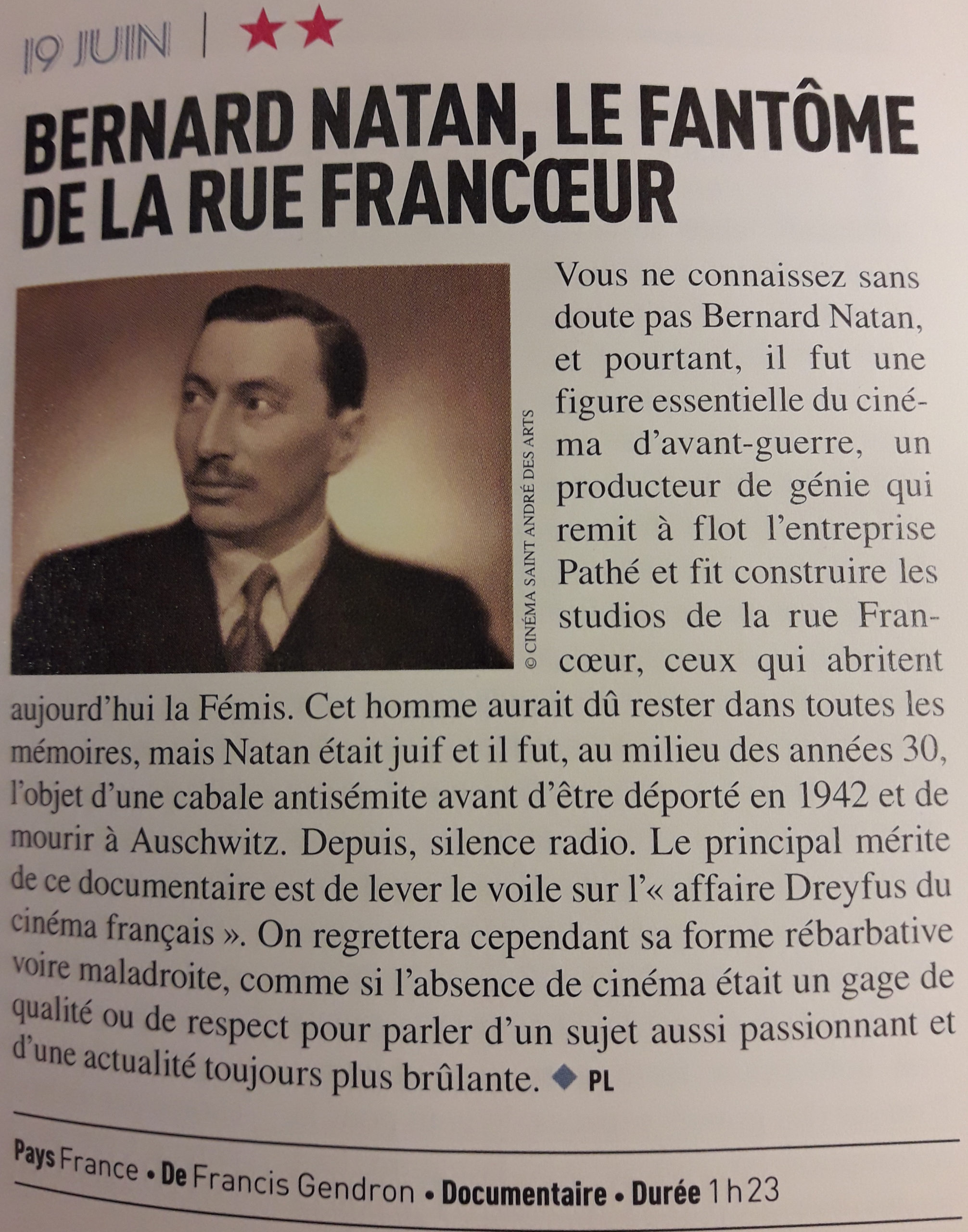 Article Natan dans Première