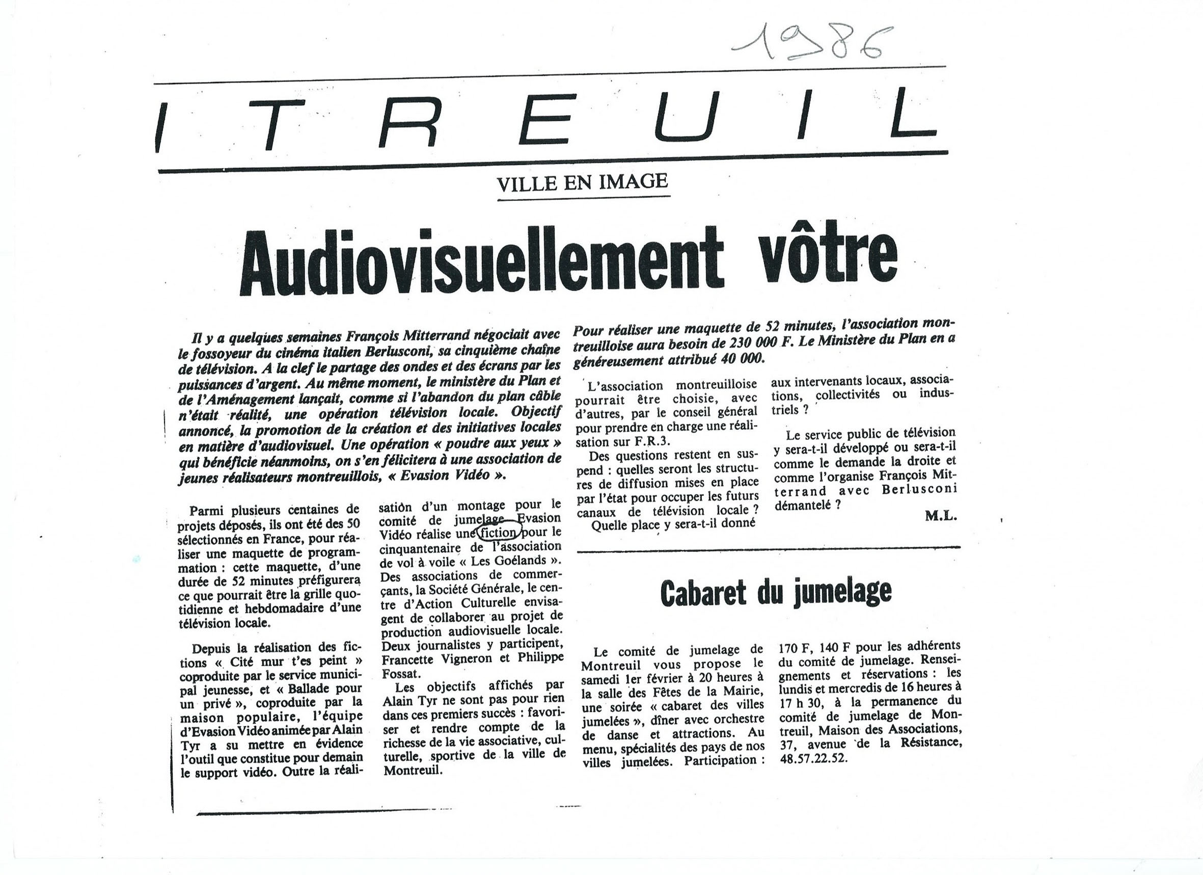 la voix de l'est 1986 N°1