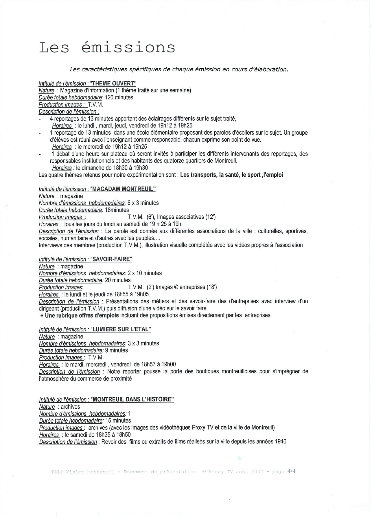 programme